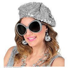 Hippe Zilveren Glitter Disco Accessoire Set