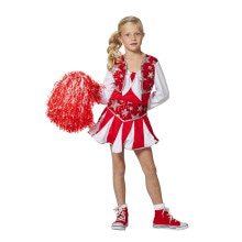 Dansende Cheerleader Luxe Rood Meisje Kostuum