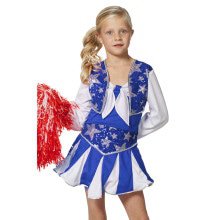 Dansende Cheerleader Luxe Blauw Meisje Kostuum