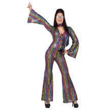 Shiny Rainbow Jaren 80 Catsuit Vrouw Kostuum